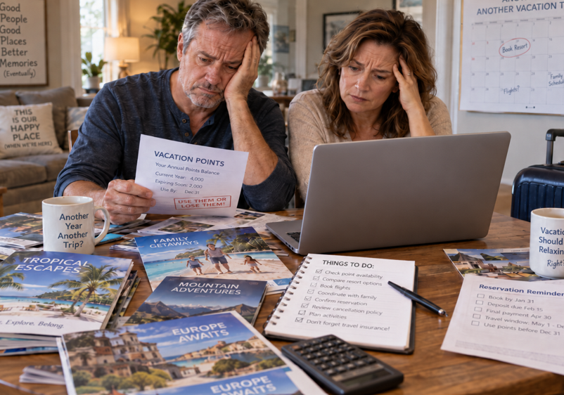 Couple Plans Timeshare Vacation