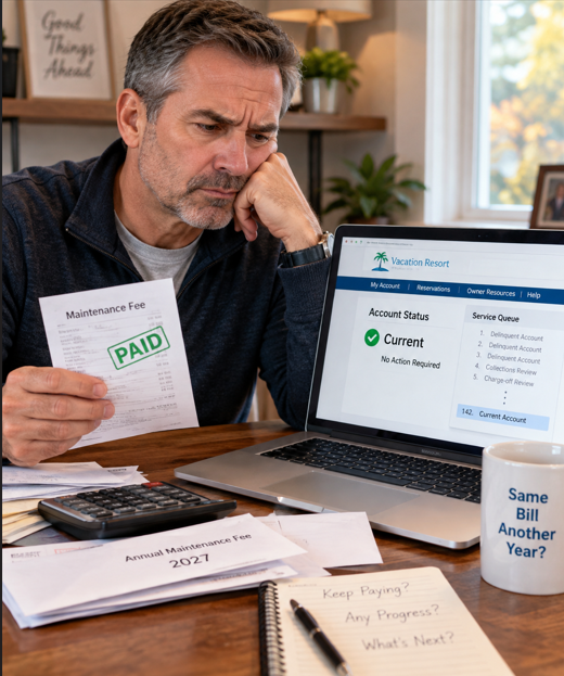 Timeshare Owner with a Perfectly Paid Bill